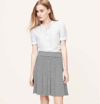 LOFT Mitered Stripe Knit Circle Skirt