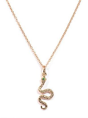 Ileana Makri Diamond, tsavorite & gold snake necklace