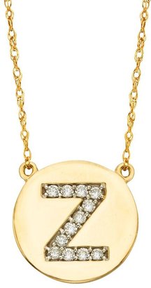 10k Gold 1/10 Carat T.W. Diamond Initial Necklace