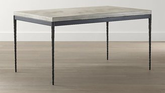 Crate & Barrel Concrete Top/ Hammered Base 72x42 Dining Table
