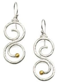 Gurhan Sterling Silver & 24K Yellow Gold Vortex Drop Earrings