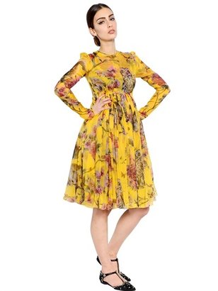 Dolce & Gabbana Floral Printed Silk Chiffon Dress