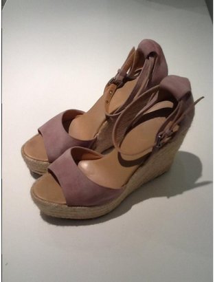 Hermes Pink Suede Sandals