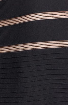 Tadashi Shoji Mesh Stripe Fit & Flare Dress (Plus Size)
