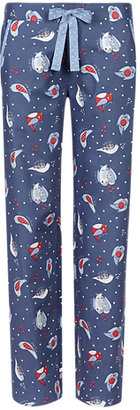 Marks and Spencer M&s Collection Pure Cotton Bird Print Pyjama Bottoms
