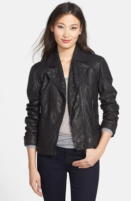 Elie Tahari 'Roxie' Studded Lambskin Leather Jacket