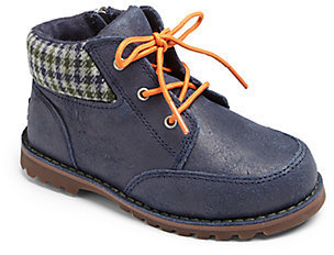 UGG Toddler's Flannel-Trimmed Leather Boots