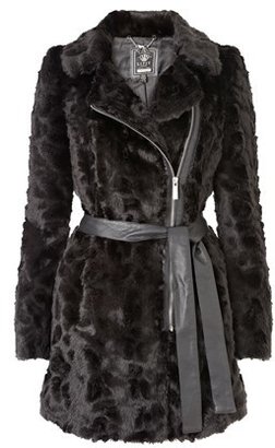 Lipsy Long Faux Fur Belted Coat