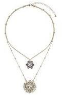 Dorothy Perkins Womens Sparkle Stone Two Row Necklace- Gold