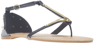 Wet Seal Gold T-Strap Heel Sandal