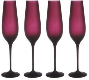 Betty Jackson Set of four designer dark red 'Graded' champagne flutes