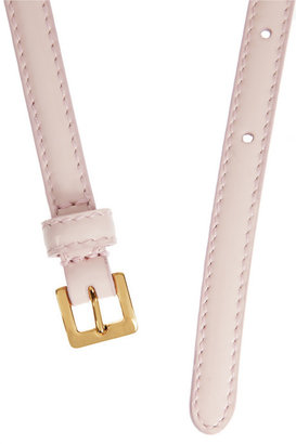 Miu Miu Bow-embellished patent-leather waist belt