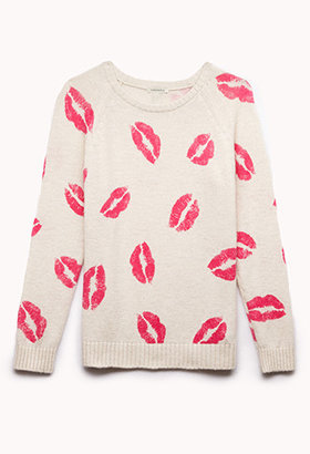 Forever 21 Lovely Lips Raglan Sweater