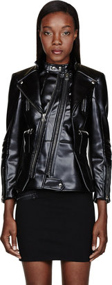 Altuzarra Black Leather Layered Short Spring Overcoat