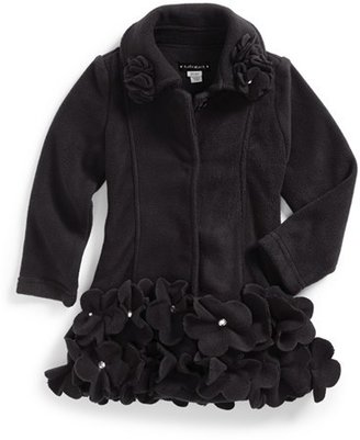 Kate Mack Flower Embellished Fleece Coat (Little Girls)