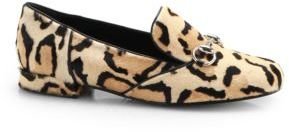 Gucci Lillian Leopard-Print Calf Hair Loafers
