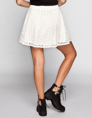 Lily White Crochet Skater Skirt