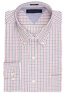 Tommy Hilfiger Men's Big & Tall Long Sleeve Check Pattern Dress Shirt
