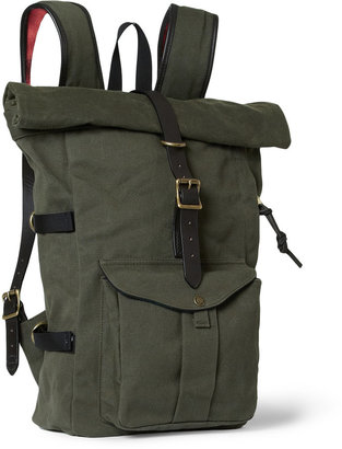 Filson Leather-Trimmed Twill Backpack