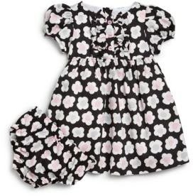 Hartstrings Infant Girl's Two-Piece Floral Sateen Dress & Diaper Cover Set