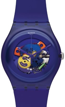 Swatch Unisex Purple Lacquered Skeleton Watch SUOV100