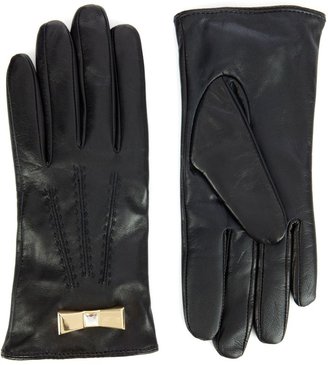 Ted Baker Ida Metal bow leather gloves