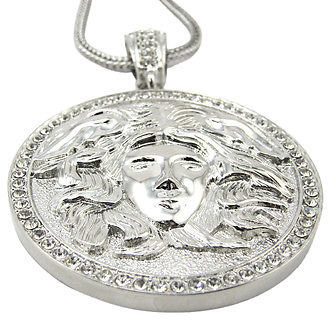 Versace ICED OUT MEDUSA HEAD MEDALLION w/ 30 & 36" CHAIN NECKLACE HIPHOP PENDANT