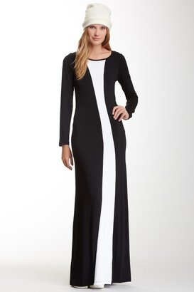 Go Couture Colorblock Long Sleeve Maxi Dress