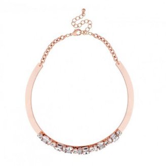 J by Jasper Conran Designer crystal set rose gold torque necklace