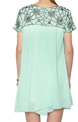 Choies Mint Green A-line Dress With Sequin Detail