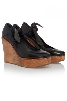 Chloé Leather Wedge Pumps