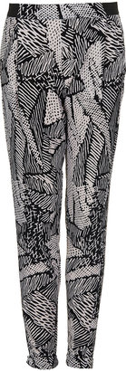 Topshop Tribal Scribble Jersey Tapered Trousers
