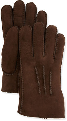 UGG Shearling Gauge-Point Gloves, Chocolate
