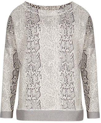 Marks and Spencer M&s Collection Faux Snakeskin Print Boxy Sweatshirt