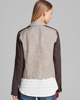 Eileen Fisher Linen Color Block Jacket