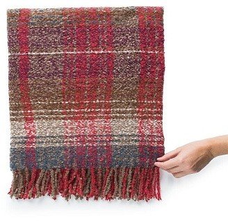 MANGO Bouclé knit check scarf