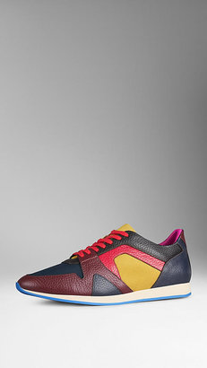 Burberry The Field Sneaker in Colour Block Leather and Mesh