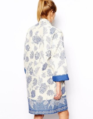 MANGO Floral Print Longline Summer Jacket