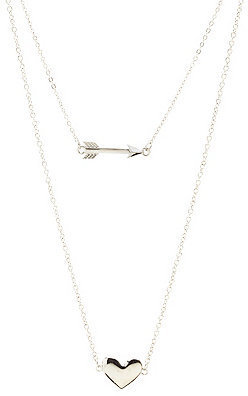 Charlotte Russe Layered Arrow & Heart Charm Necklace