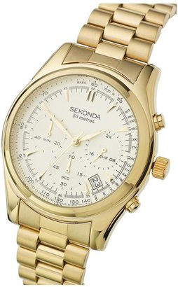 Sekonda Chronograph Gold Tone Bracelet Mens Watch