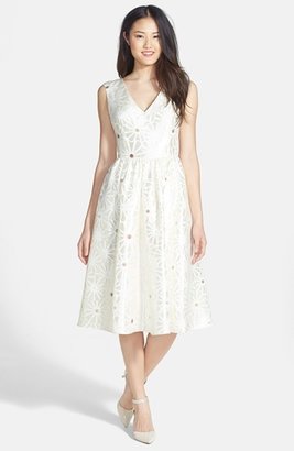 Mikael AGHAL Daisy Brocade Fit & Flare Dress