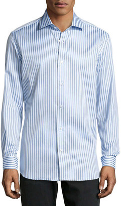 Robert Graham Romeo Striped Poplin Dress Shirt, Blue