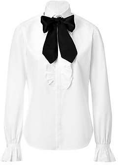 Ralph Lauren Collection Cotton Tie Neck Shirt in White