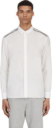 Public School White Nylon Button Down Shirt
