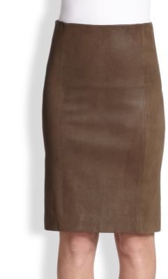 Theory Golda Leather Pencil Skirt