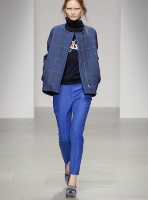 Young British Designers Cobalt Blue Wool Sledge Trousers by Eudon Choi
