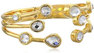 Carolee Monaco Moments" Gold-Tone Three-Row Cuff Bracelet, 7"