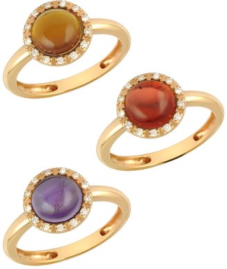 Mia & Beverly Gemstone and Diamond 18K Rose Gold Ring