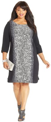 Modamix Plus Size Leopard-Print Shift Dress