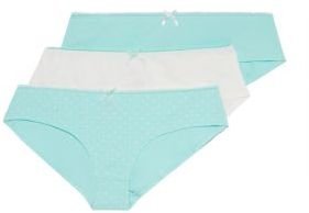 New Look Teens 3 Pack Mint Green and White Pin Dot Short Briefs